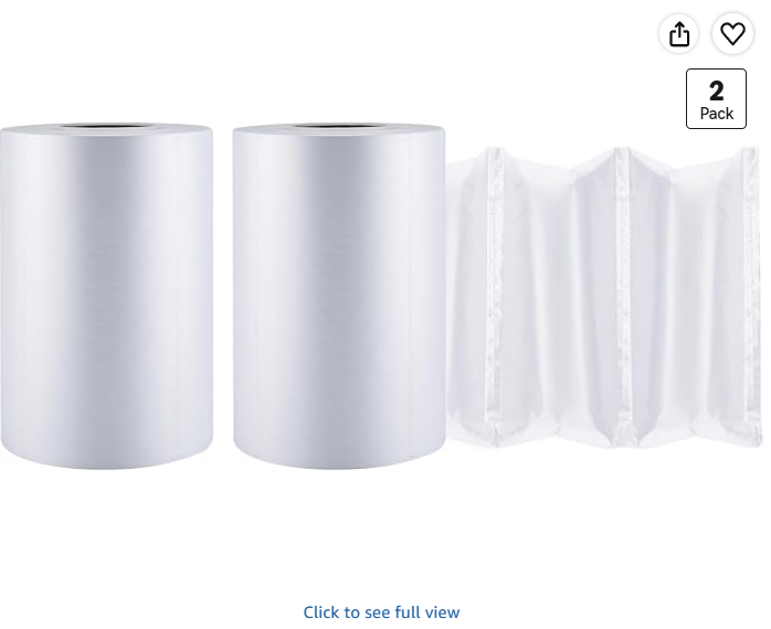 2 Rolls x 984 FT Air Pillows for Shipping, Air Pillow Cushion Film Roll