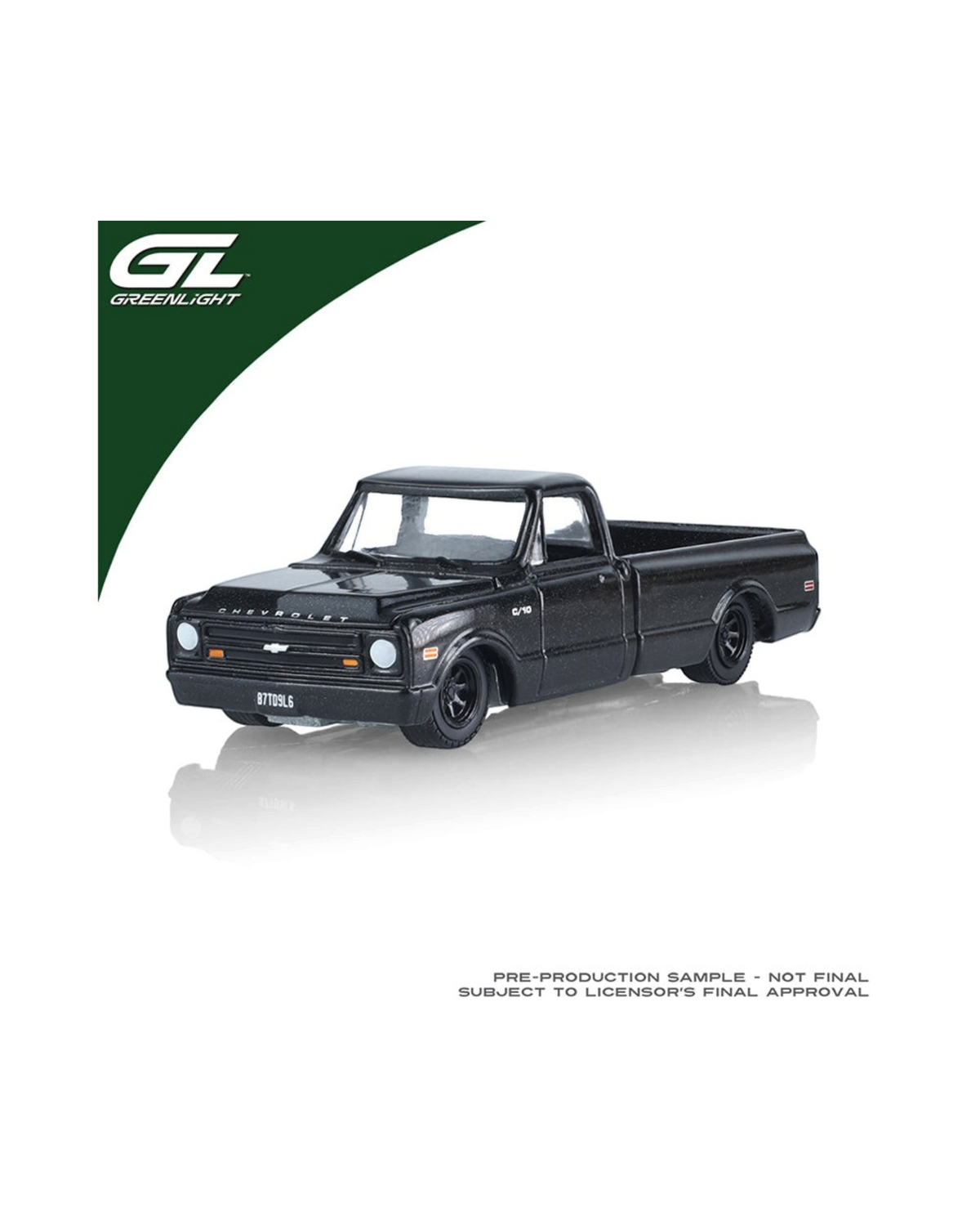 More Than Diecast 1:64 scale 1968 Chevrolet C10 Custom Blackout edition diecast truck in matte black