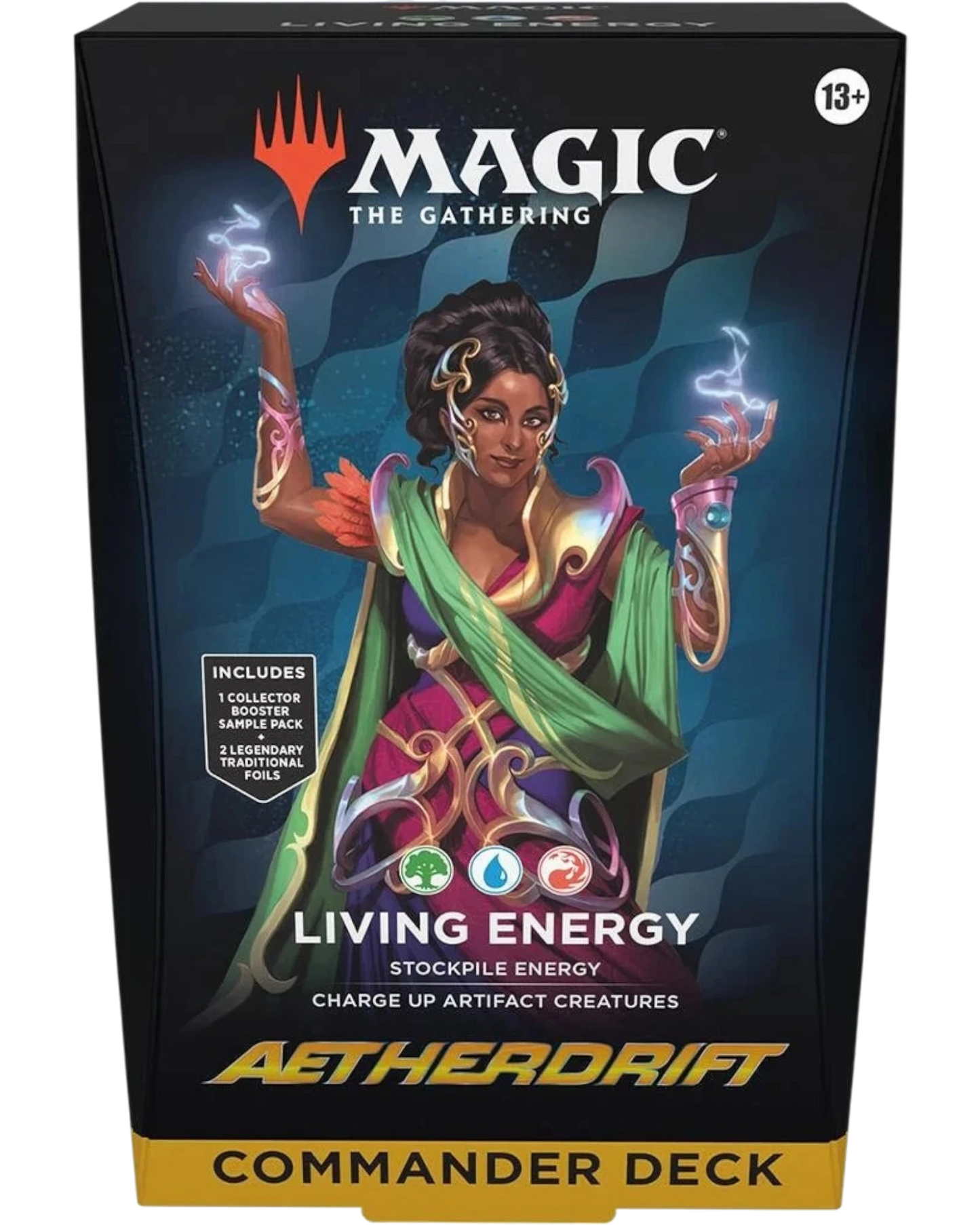 More Than Diecast Magic The Gathering Aetherdrift Living Energy Commander deck box with fantasy character art