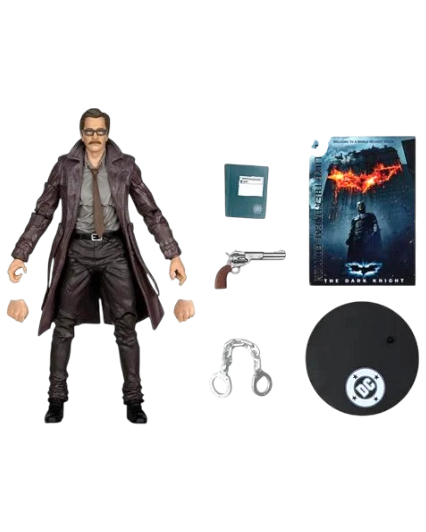 More Than Diecast McFarlane DC Multiverse Commissioner Gordon action figure with accessories and display base