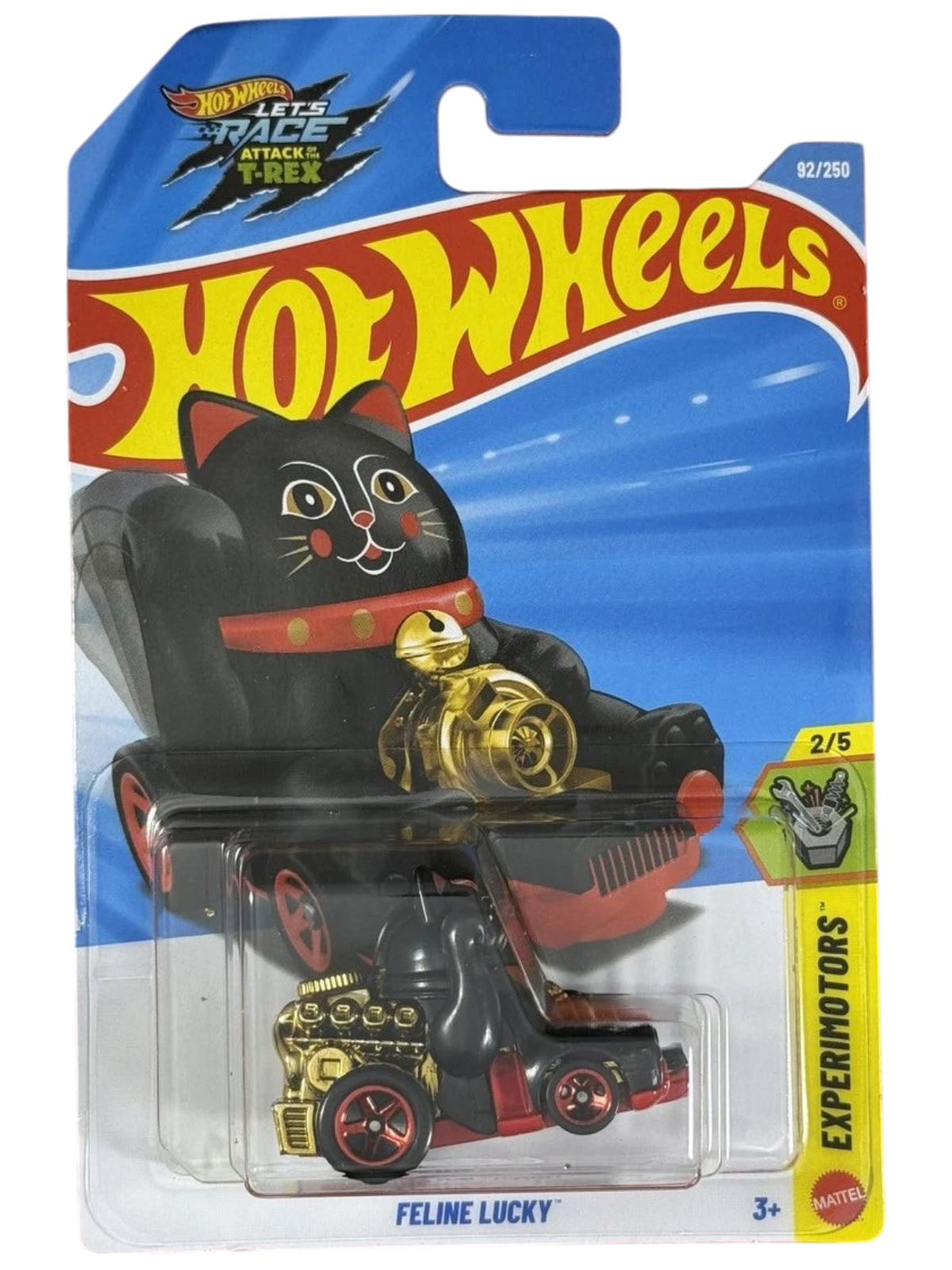 More Than Diecast Hot Wheels Feline Lucky black cat-themed die-cast car in original blister packaging