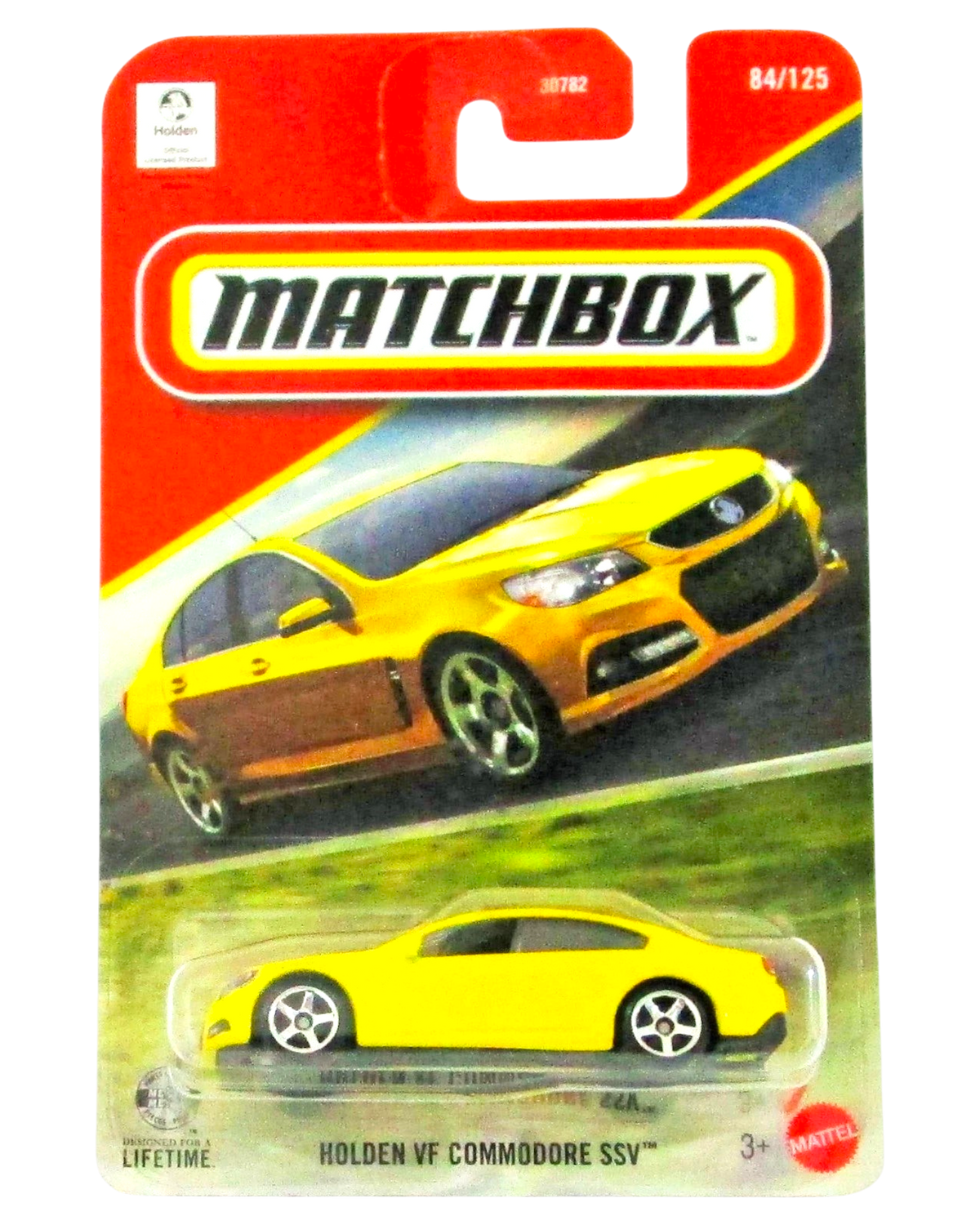 More Than Diecast Matchbox 2026 Holden VF Commodore SSV yellow die-cast car in original blister pack packaging