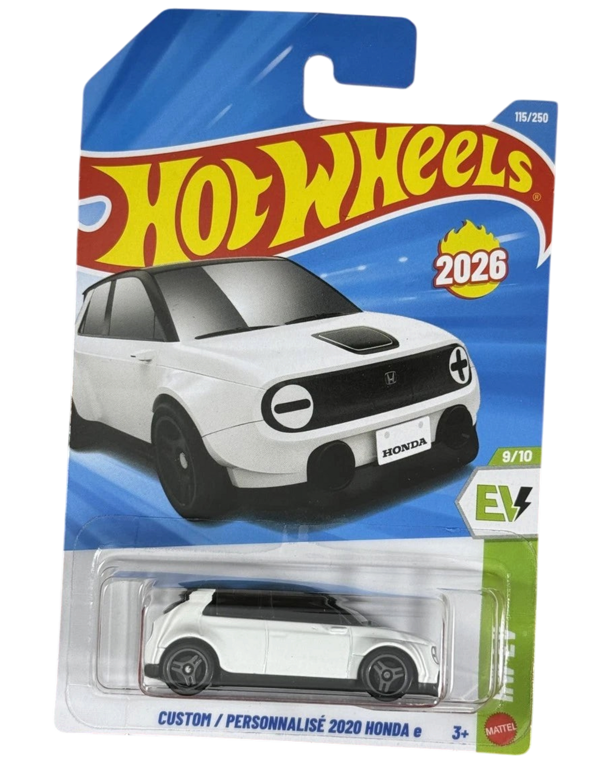 More Than Diecast Hot Wheels Custom 2020 Honda e white electric car die-cast model in original blister packaging