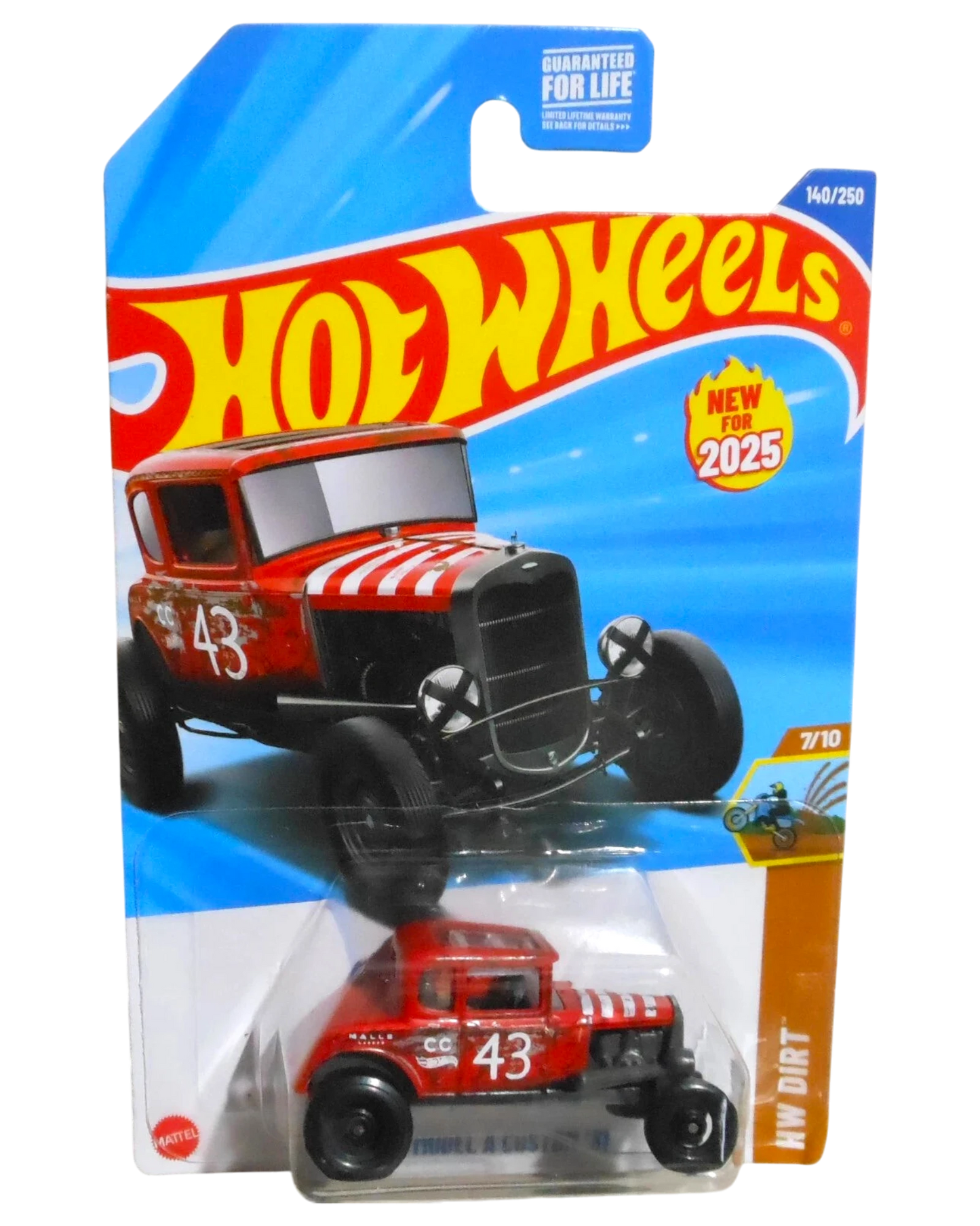 More Than Diecast 2025 Hot Wheels 1932 Ford custom red diecast car with number 43 in original blister packaging