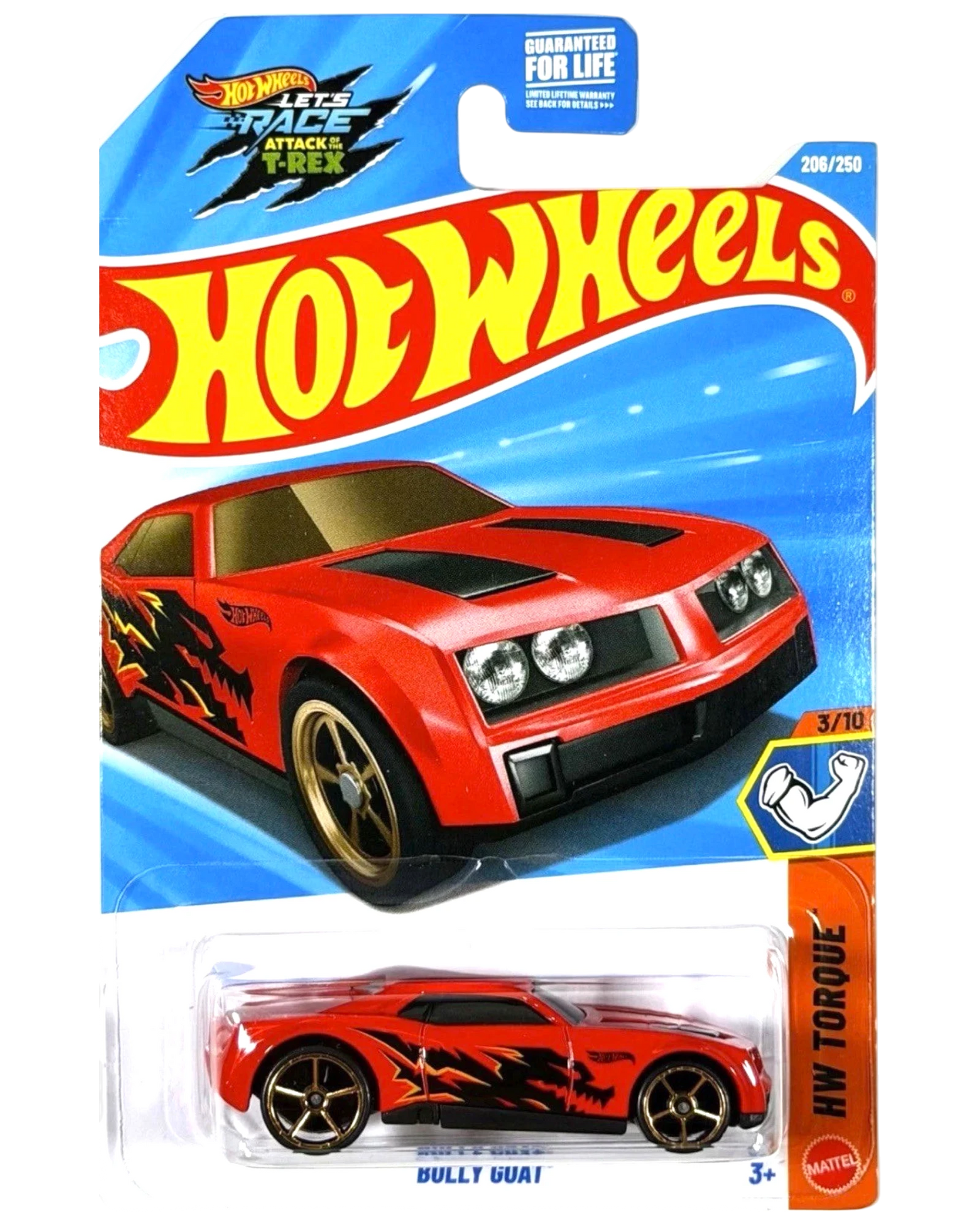 More Than Diecast Hot Wheels Bully Goat red die-cast truck in original blister packaging from the HW Torque series.