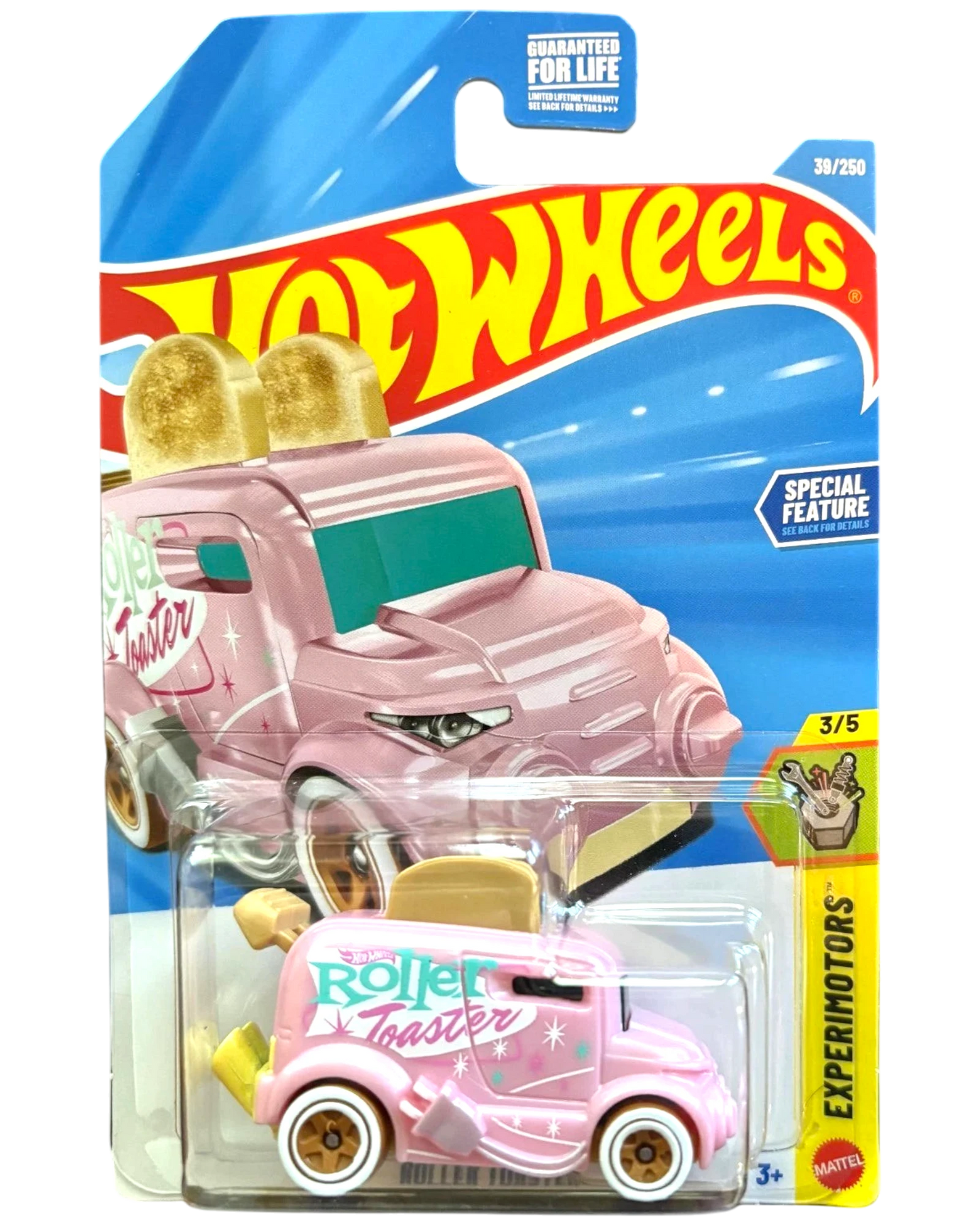 More Than Diecast Hot Wheels pink Roller Toaster toy car with toast popping out, part of the 2026 collection.
