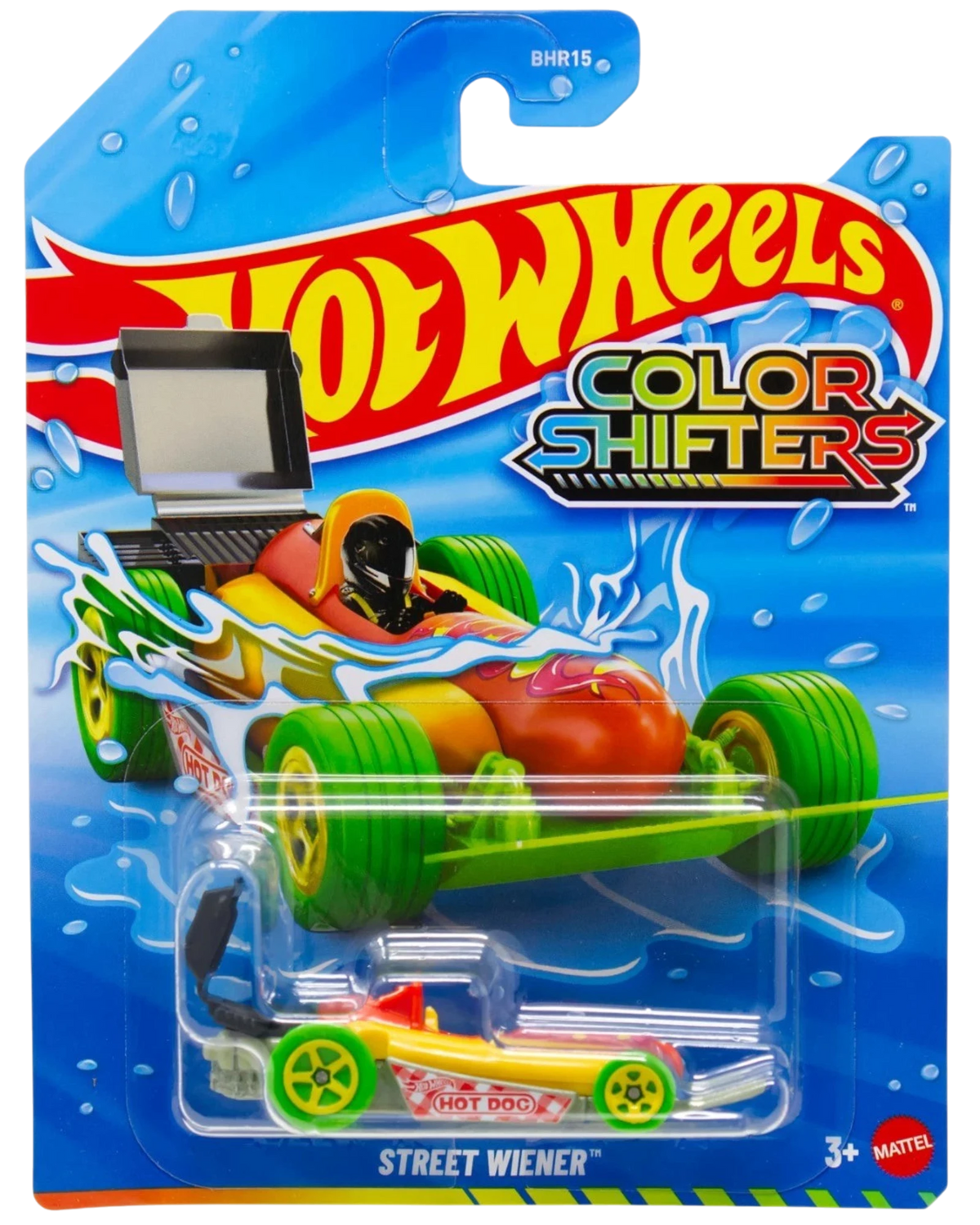 More Than Diecast Hot Wheels Color Shifters Street Wiener die-cast car in original blister packaging
