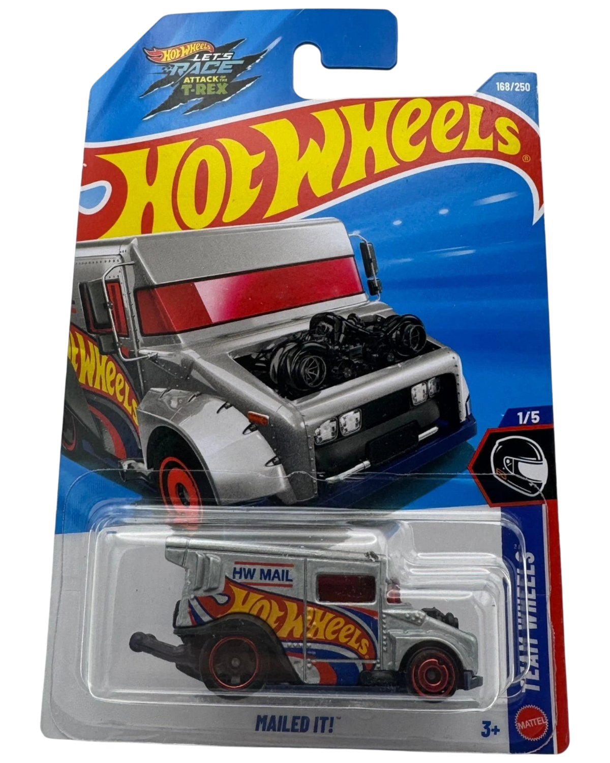More Than Diecast Hot Wheels Mailed It! 1:64 scale silver mail truck die-cast car in original blister packaging.