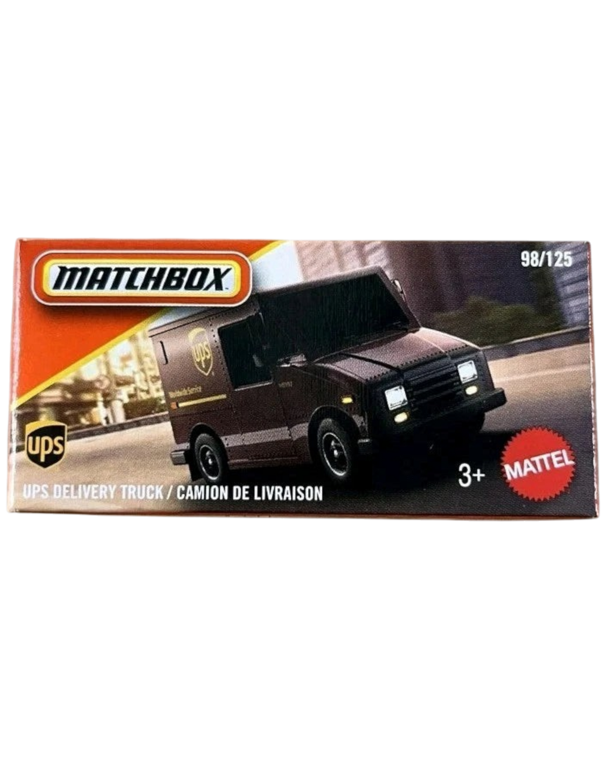More Than Diecast Matchbox 1:64 scale UPS delivery truck in iconic brown livery, mainline series #98/125 packaging.