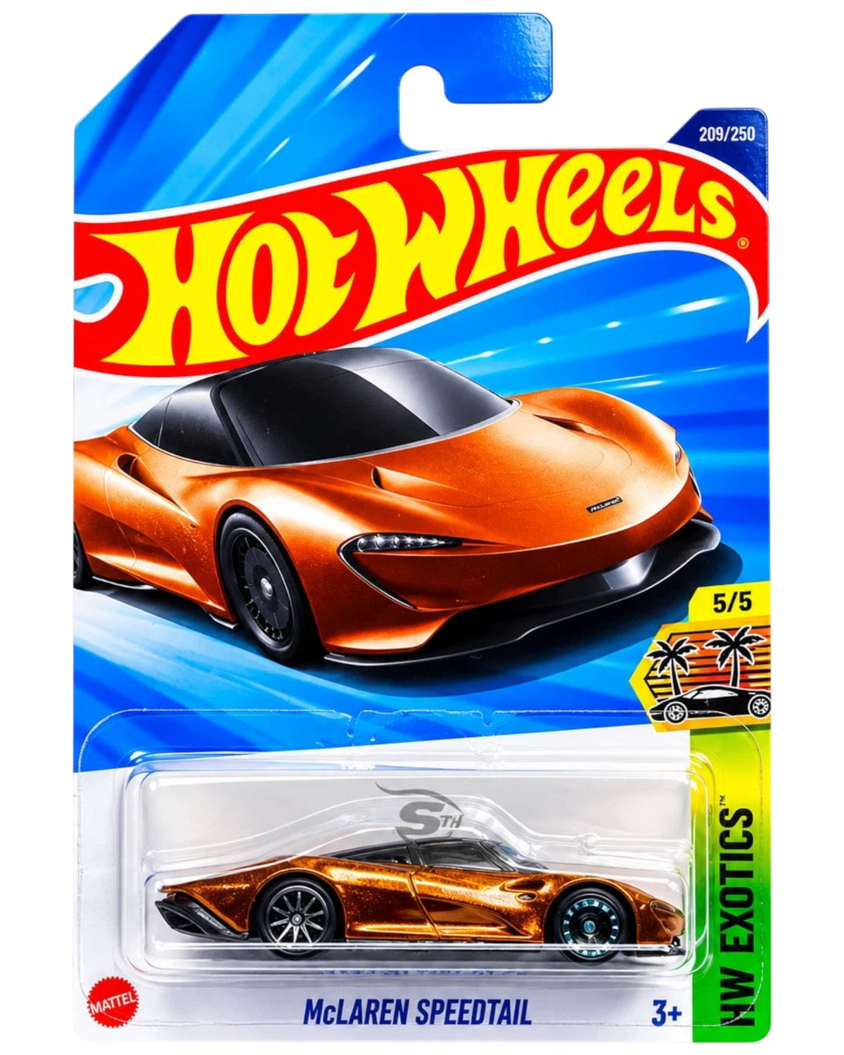More Than Diecast Hot Wheels McLaren Speedtail Super Treasure Hunt in Spectraflame orange with Real Riders wheels