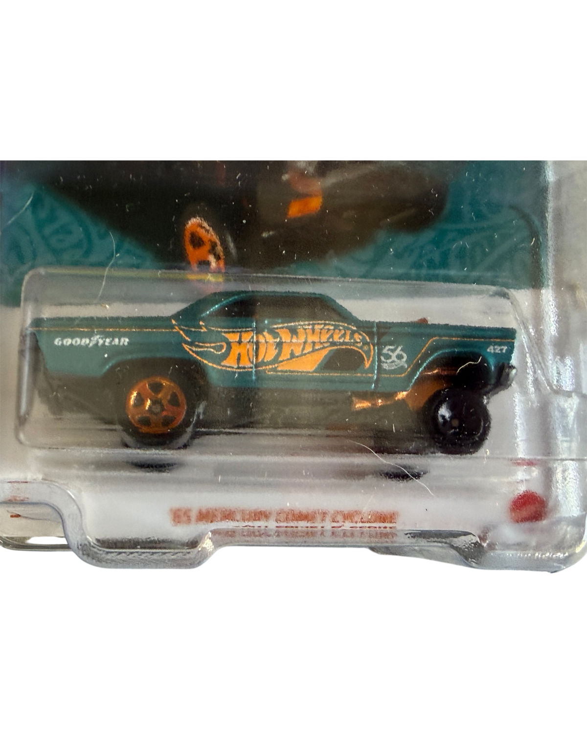 More Than Diecast Hot Wheels '65 Mercury Comet Cyclone 56th Anniversary error card with misaligned wheels