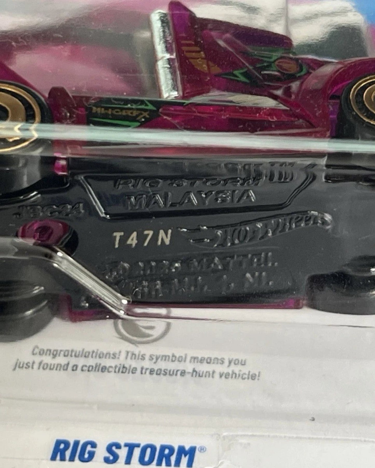 More Than Diecast Hot Wheels Rig Storm Treasure Hunt die-cast vehicle with purple translucent X-Raycers body