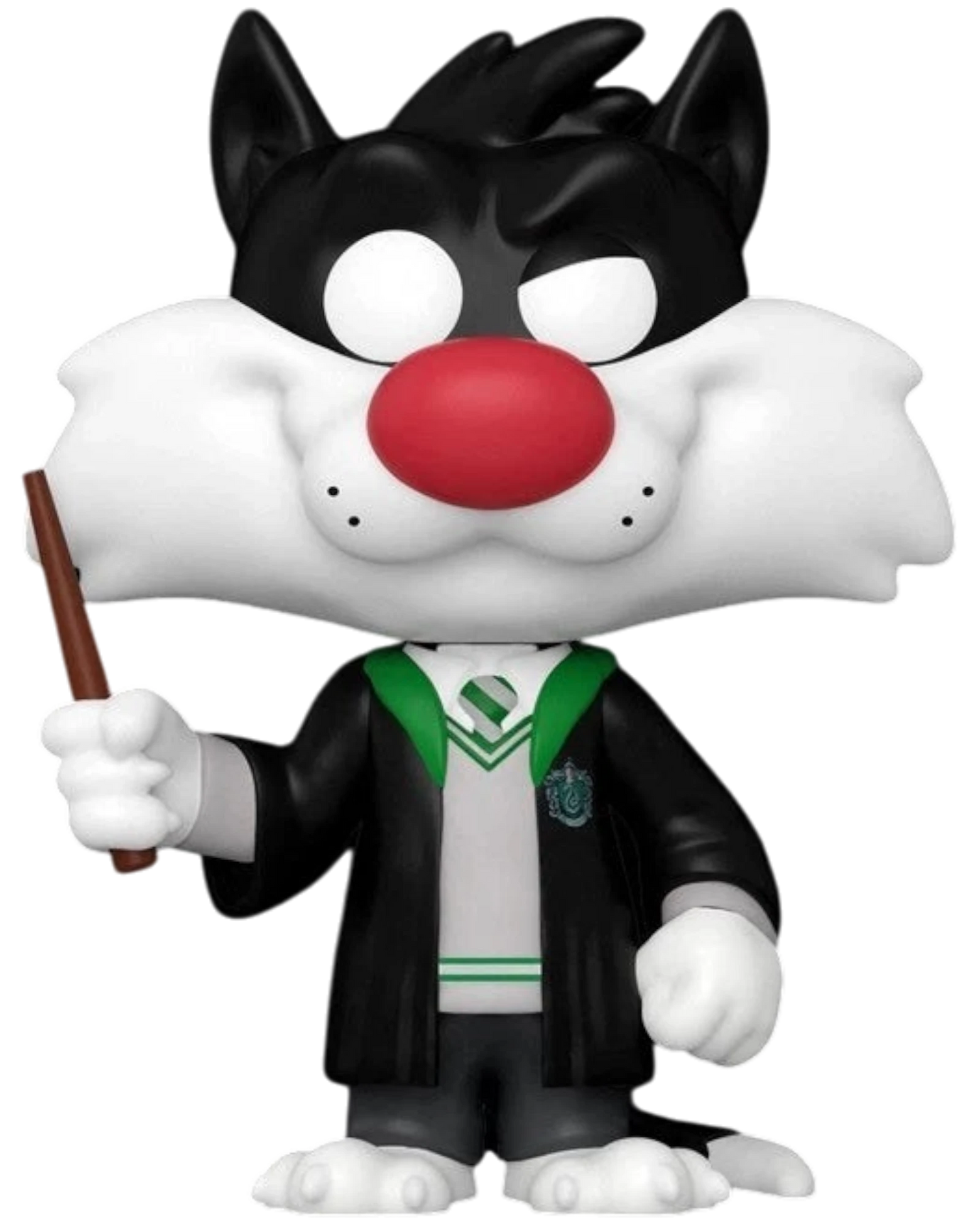 More Than Diecast Funko Pop! Sylvester Cat in Slytherin robes holding a wand. Black, white, red, and green.