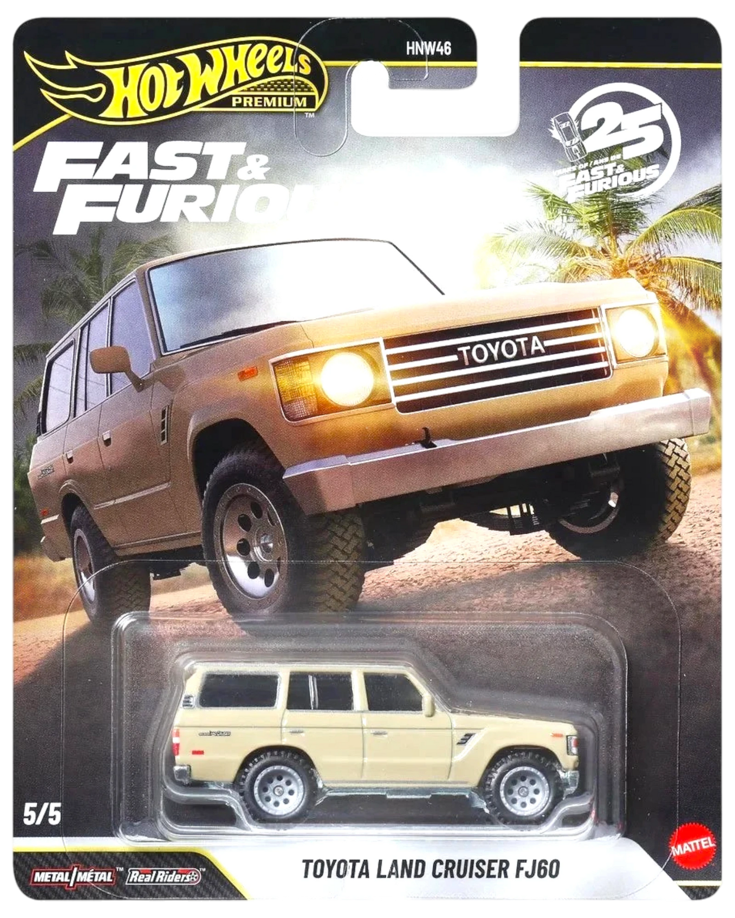 More Than Diecast Hot Wheels Premium Toyota Land Cruiser FJ60 1:64 die-cast car in beige from Fast & Furious series