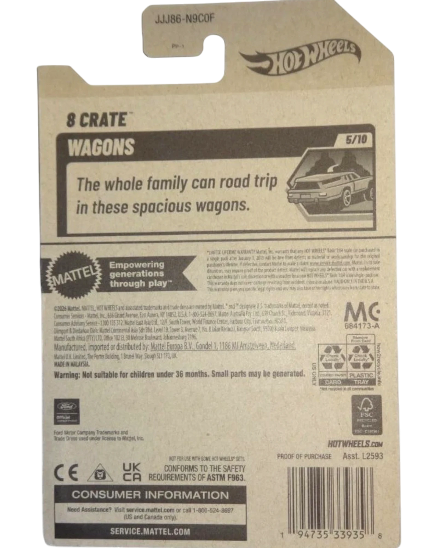 More Than Diecast 2026 Hot Wheels 133/250 pink 8 CRATE WAGONS, mint on card.