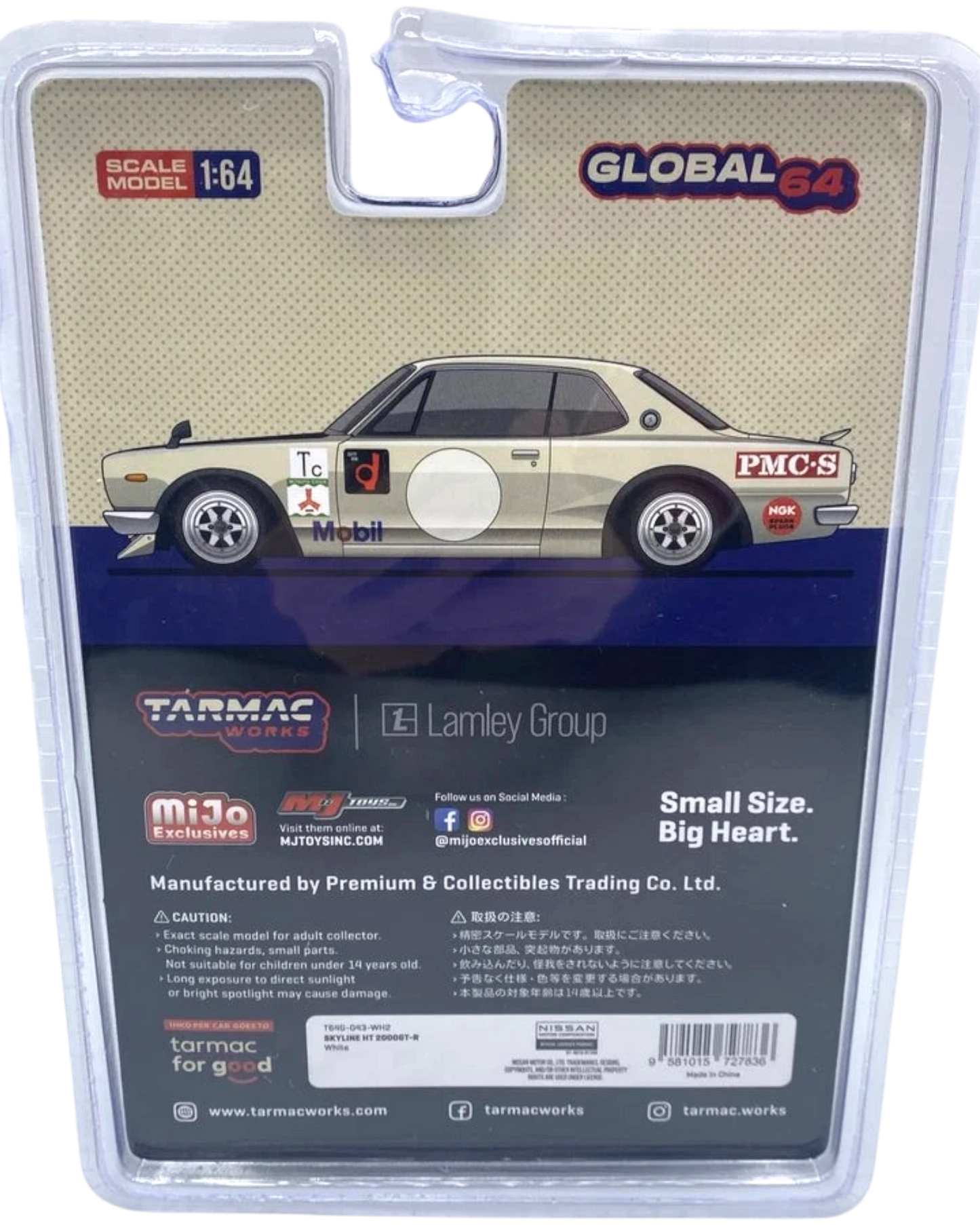 More Than Diecast Nissan Skyline HT 2000GT-R RHD diecast model, 1:64 scale, white with racing decals.