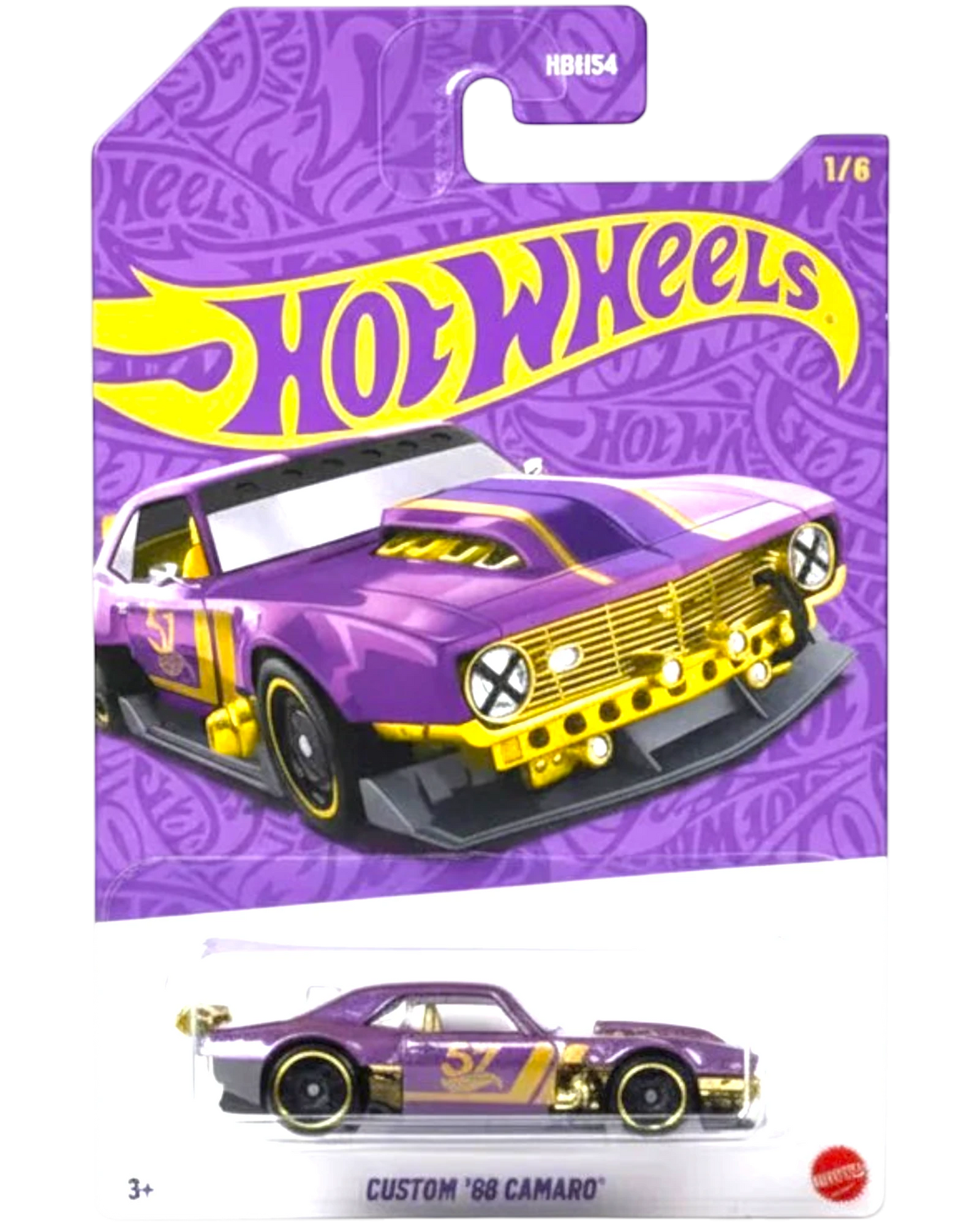 Hot Wheels Custom '69 Camaro toy car in packaging on a white background