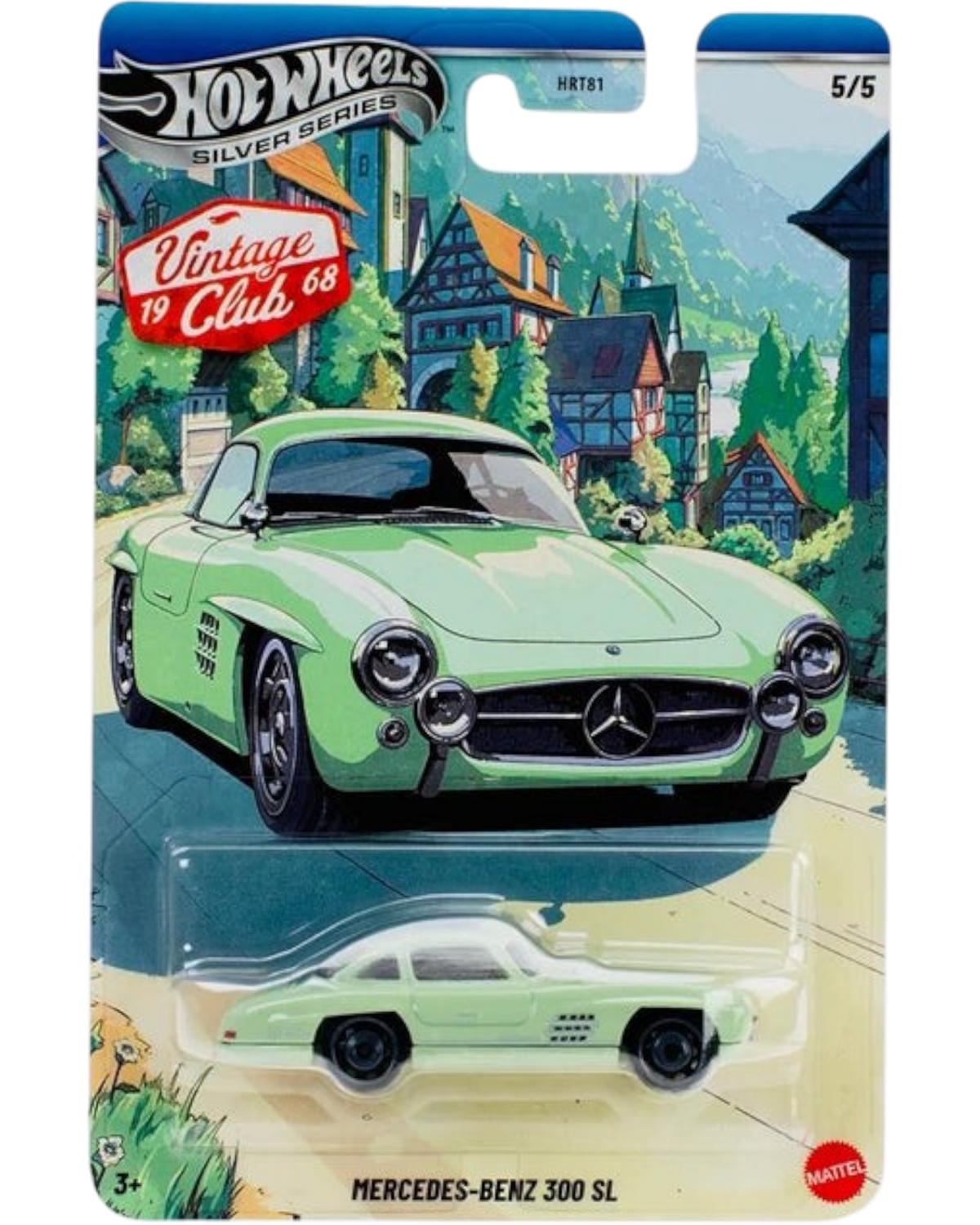 More Than Diecast Hot Wheels 2026 Mercedes-Benz 300 SL die-cast car in light green with iconic gullwing silhouette