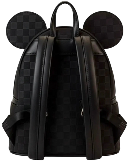 Black backpack with Mickey Mouse ears on a white background