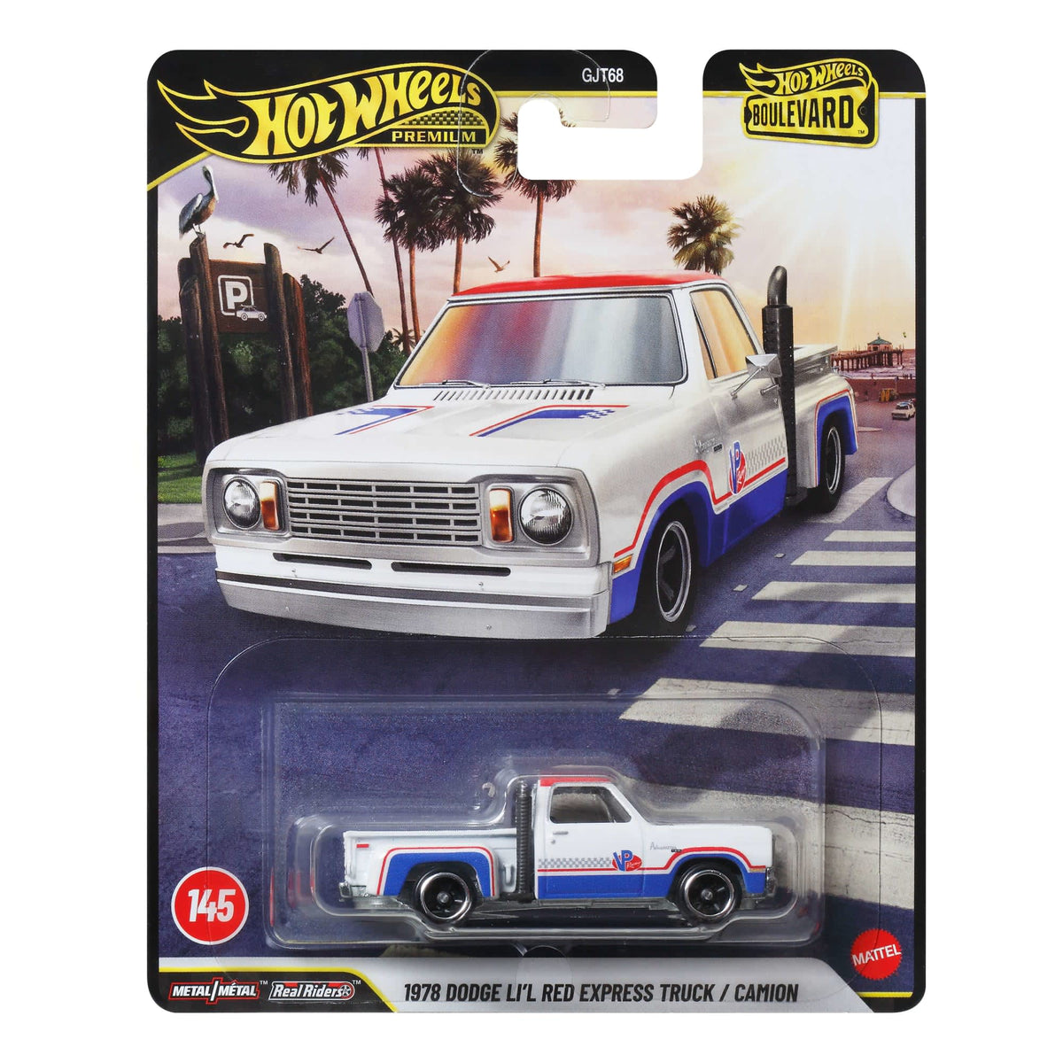 Hot Wheels Premium Boulevard 1978 Dodge Lil' Red Truck 1:64 Die-Cast Real Riders