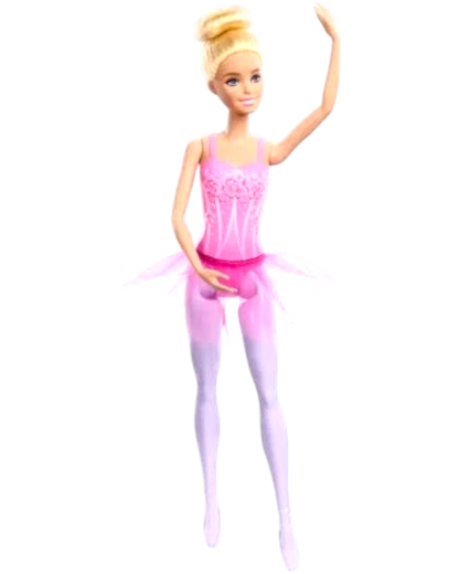 Barbie Ballerina Doll Blonde With Purple Expandable Tutu Poseable Arms New