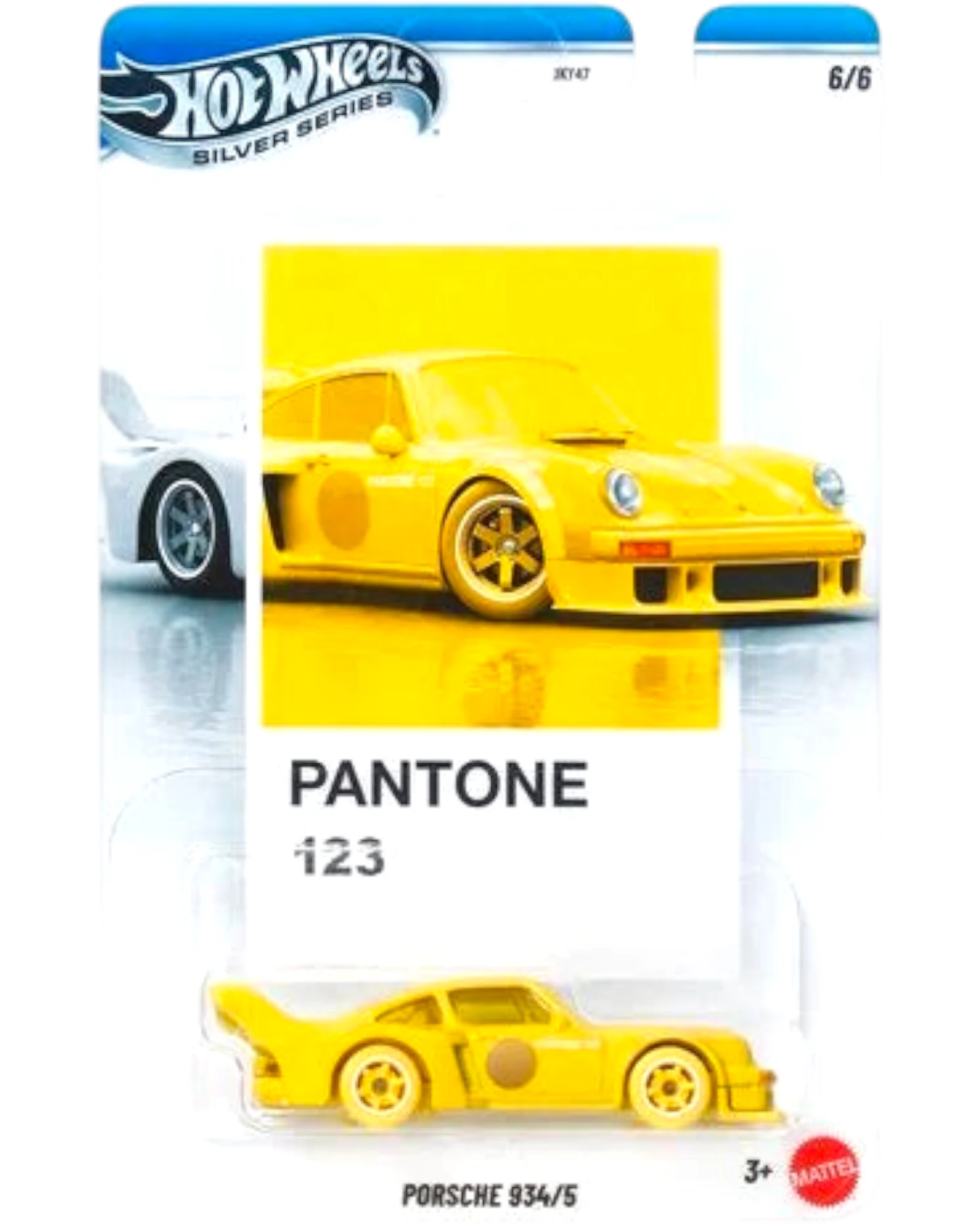 Hot Wheels Porsche 934/5 toy car in Pantone 123 packaging