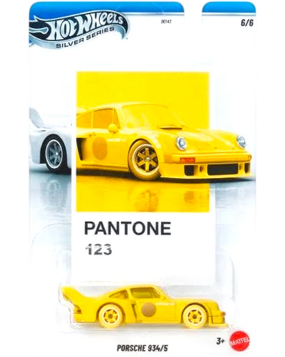 Hot Wheels Porsche 934/5 toy car in Pantone 123 packaging