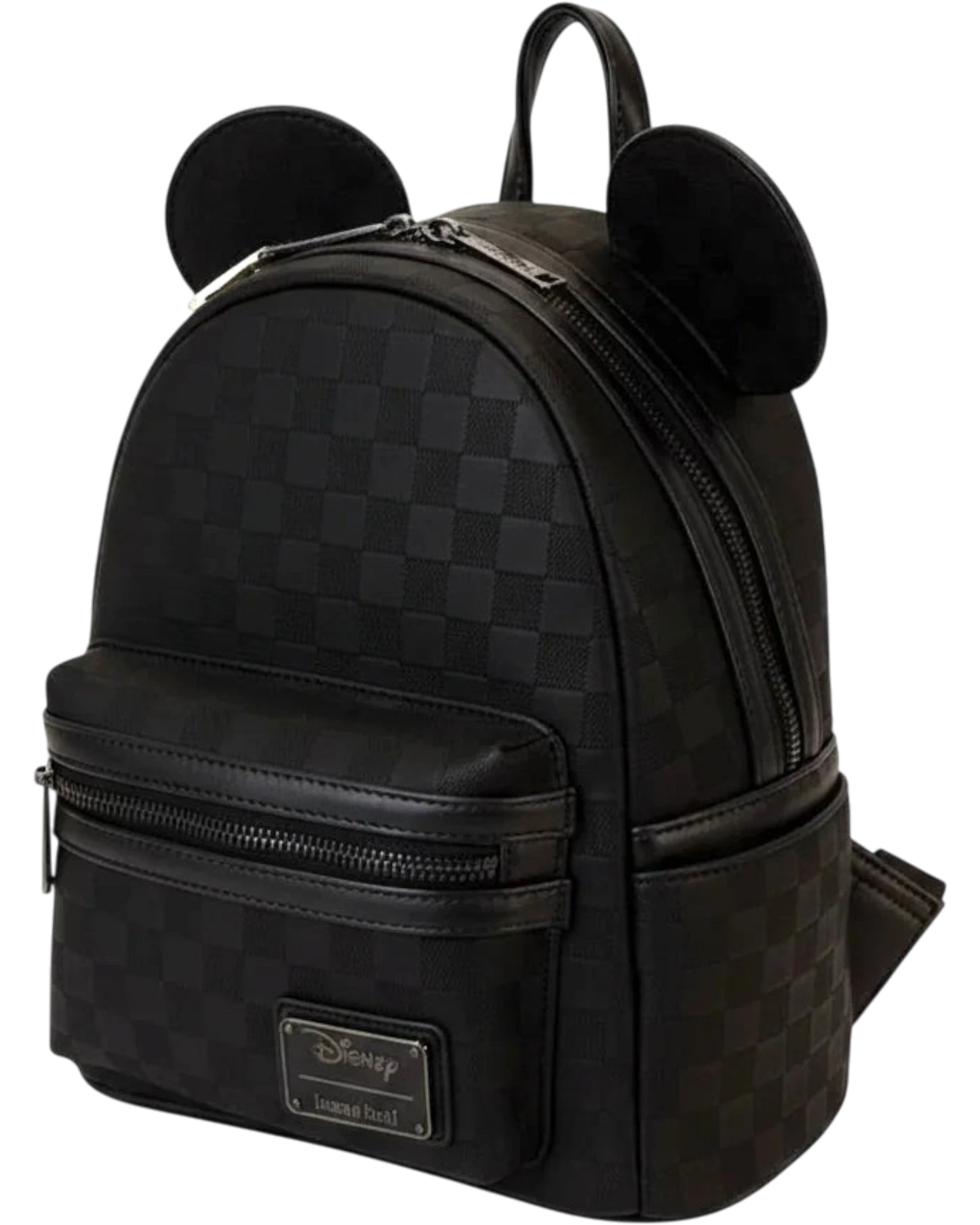 Loungefly Disney Mickey Ear Checkerboard Mini Backpack – Faux Leather Debossed