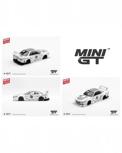 Collection of Mini GT model cars in packaging on a white background