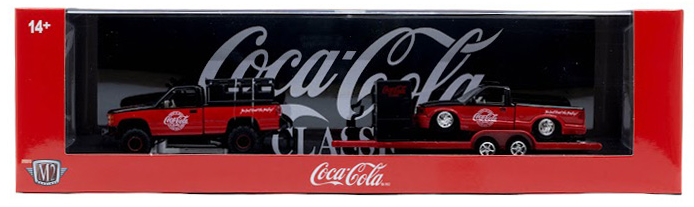 M2 Machines Auto-Haulers Coca-Cola 1:64 – '98 Sierra & '95 S15 Sonoma