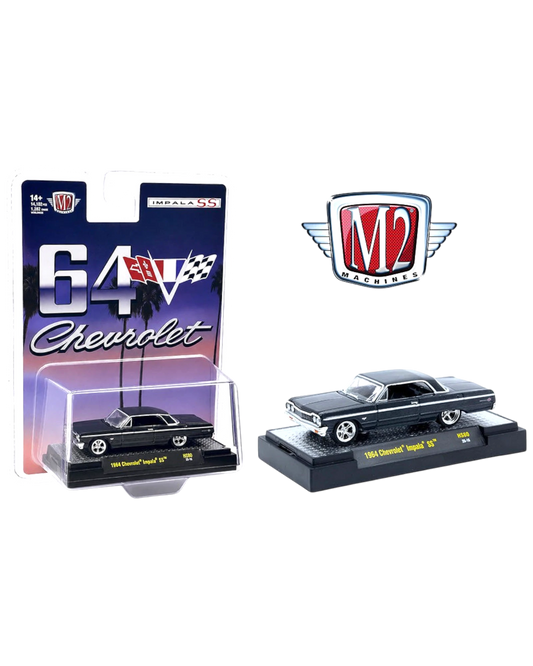 More Than Diecast M2 Machines 1:64 1964 Chevrolet Impala Hard Top in Daytona Blue Metallic hobby exclusive model
