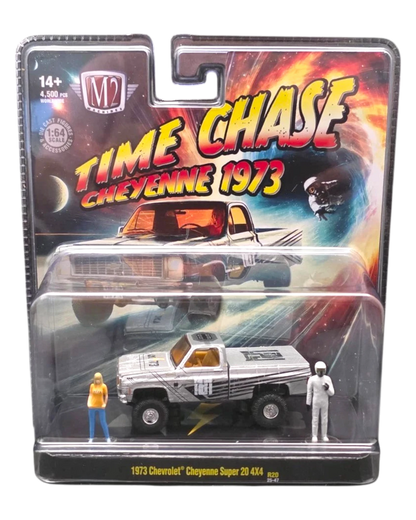 More Than Diecast M2 Machines 1973 Chevrolet Cheyenne Super 20 4x4 Time Chase diorama set with two figures