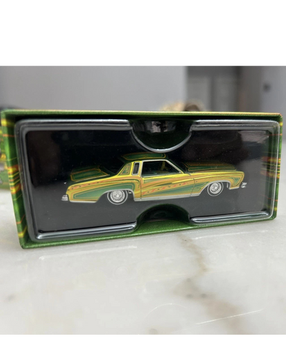 More Than Diecast Hot Wheels 1975 Chevrolet Monte Carlo RLC Exclusive lowrider in green and yellow custom paint