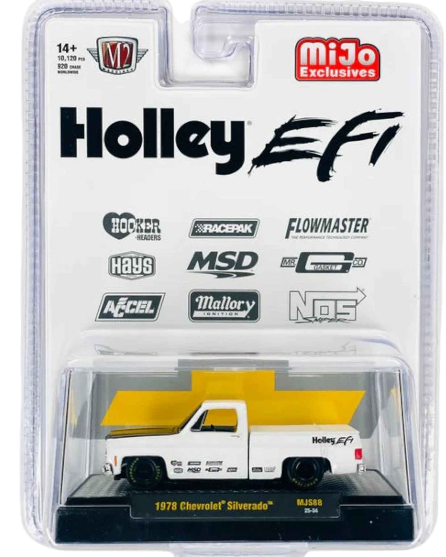 More Than Diecast M2 Machines 1978 Chevrolet Silverado Holley custom white diecast truck in blister packaging