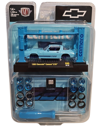 More Than Diecast M2 Machines 1980 Chevrolet Camaro Z/28 blue chase model kit with display lift and extra wheels
