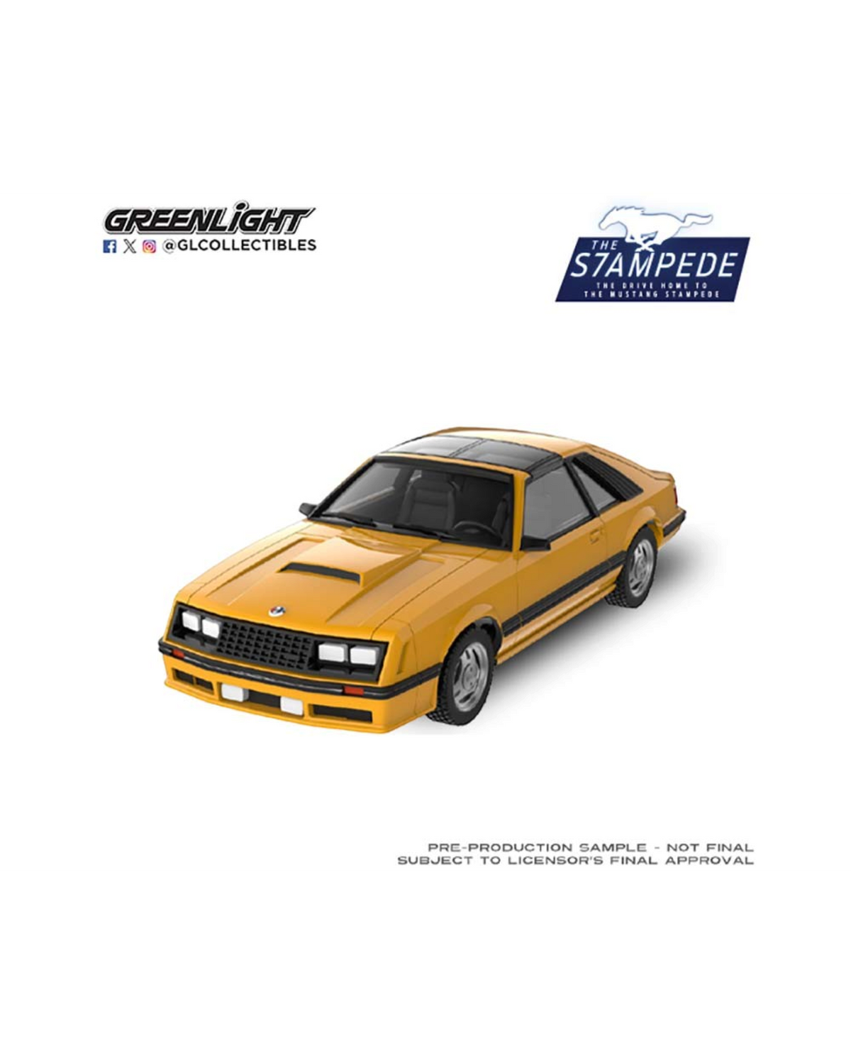More Than Diecast 1:64 scale 1982 Ford Fox Mustang in medium vanilla yellow from The Mustang Stampede Series 2