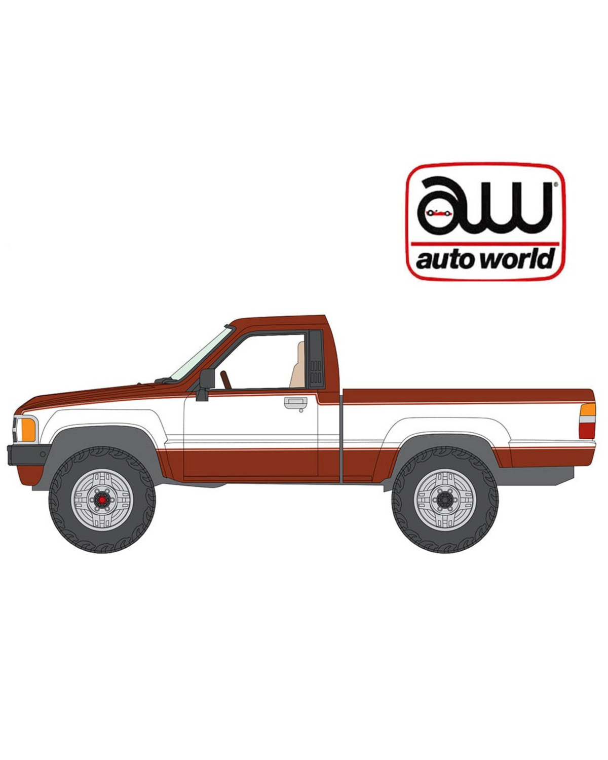 More Than Diecast 1:64 scale 1984 Toyota SR5 pickup truck in two-tone copper metallic and white paint