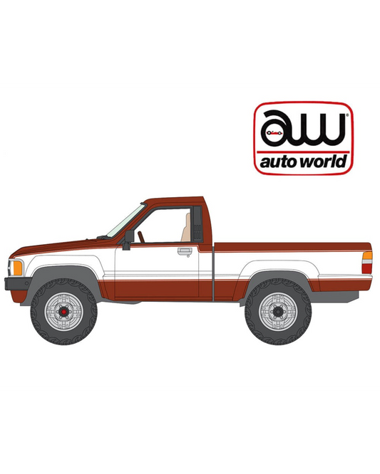 More Than Diecast 1:64 scale 1984 Toyota SR5 pickup truck in two-tone copper metallic and white paint