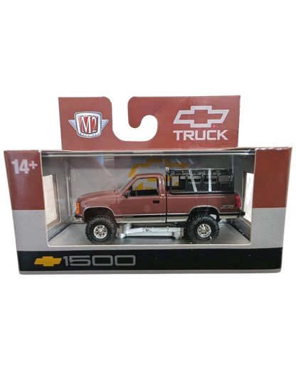 More Than Diecast 1:64 scale 1993 Chevrolet Silverado 1500 4x4 truck in brown with bed rack in original packaging
