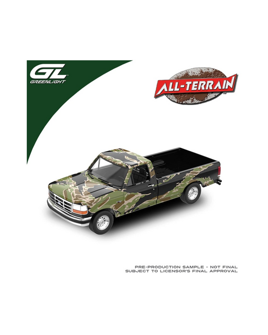 More Than Diecast 1:64 scale 1993 Ford F-150 diecast truck in camouflage pattern from All Terrain Series 18