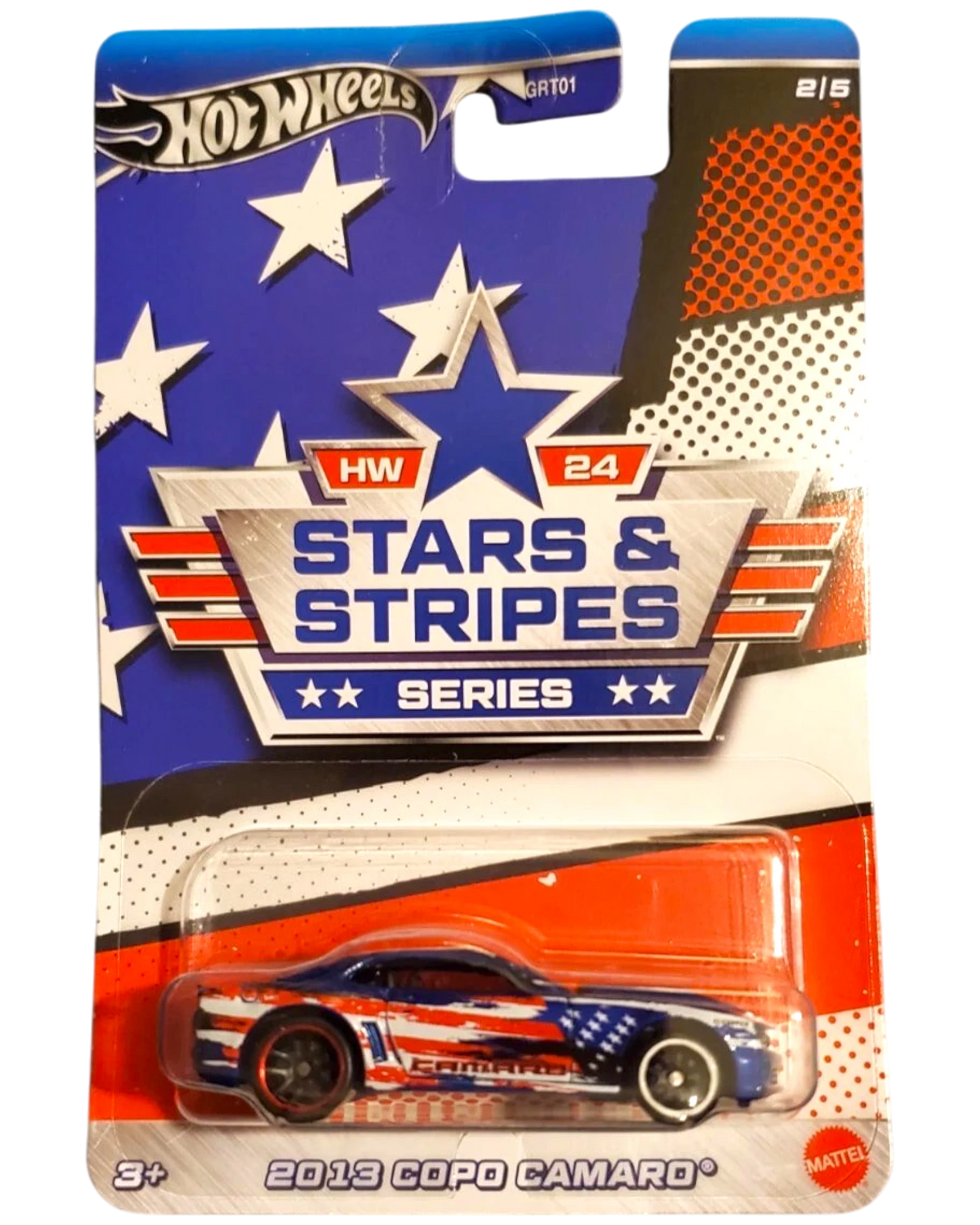 More Than Diecast 2013 COPO Camaro in Stars & Stripes patriotic livery on blister card packaging