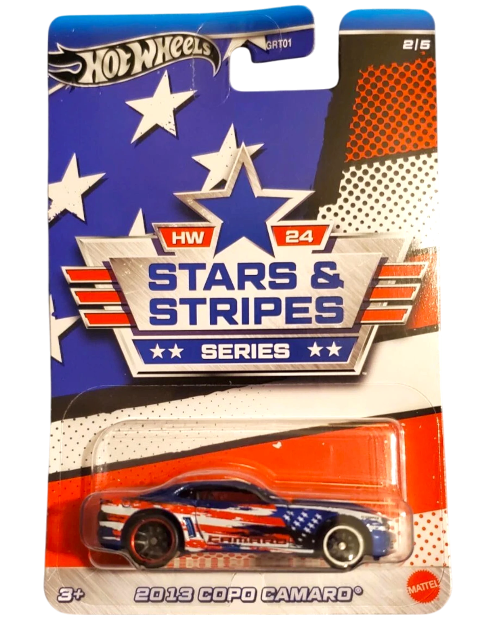 More Than Diecast 2013 COPO Camaro in Stars & Stripes patriotic livery on blister card packaging