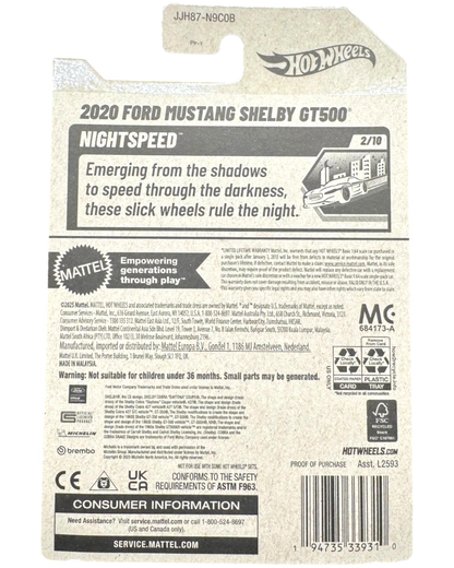 More Than Diecast 2020 Ford Mustang Shelby GT500 Nightspeed Hot Wheels toy car packaging