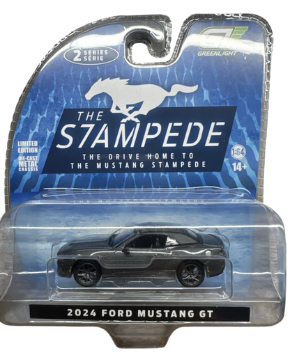 More Than Diecast GreenLight 2024 Ford Mustang GT 5.0 convertible model car in blister pack packaging