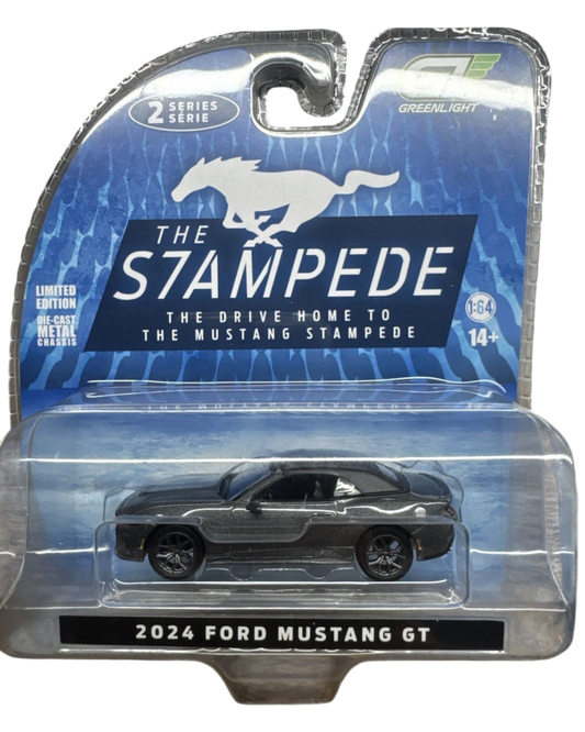 More Than Diecast GreenLight 2024 Ford Mustang GT 5.0 convertible model car in blister pack packaging