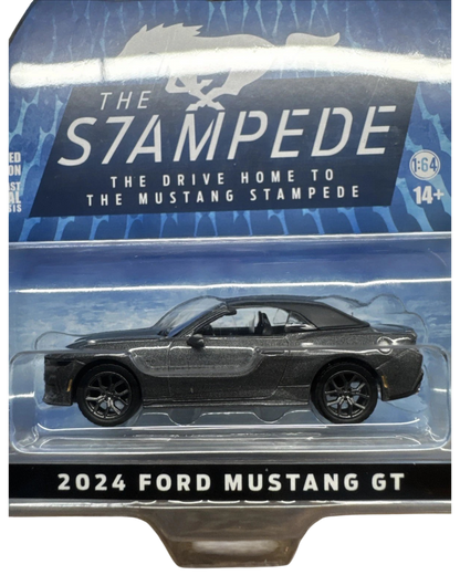 More Than Diecast 2024 Ford Mustang GT 5.0 convertible model car in grey from The Mustang Stampede Series 2