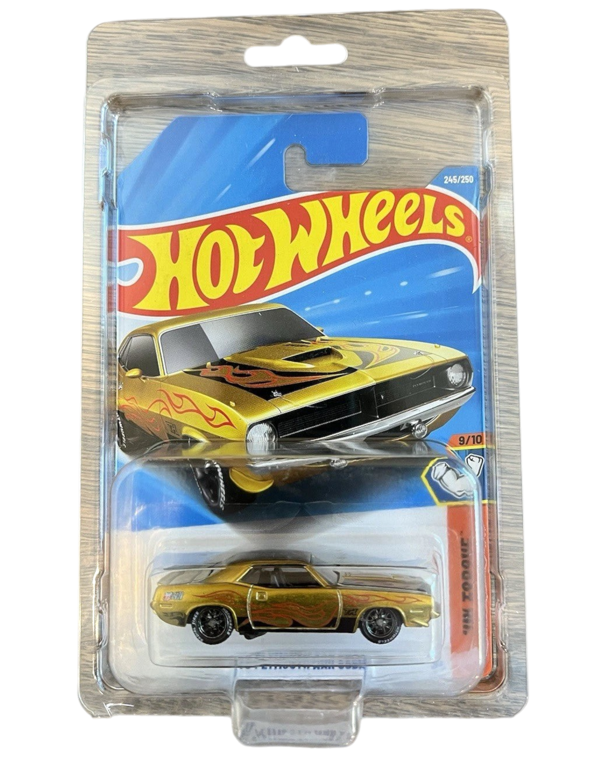 More Than Diecast 2026 Hot Wheels Super Treasure Hunt 70 Plymouth AAR Cuda in gold Spectraflame with Real Riders