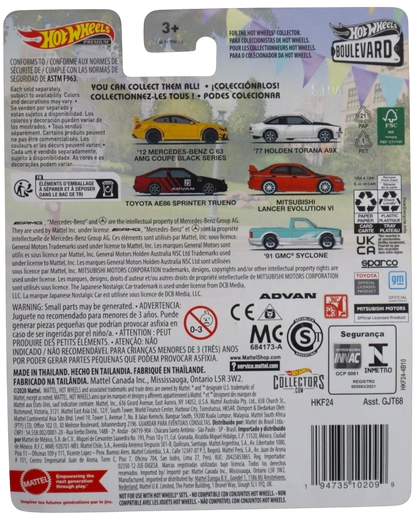 More Than Diecast Hot Wheels '91 GMC Syclone #80 Boulevard A diecast model car, light blue and teal