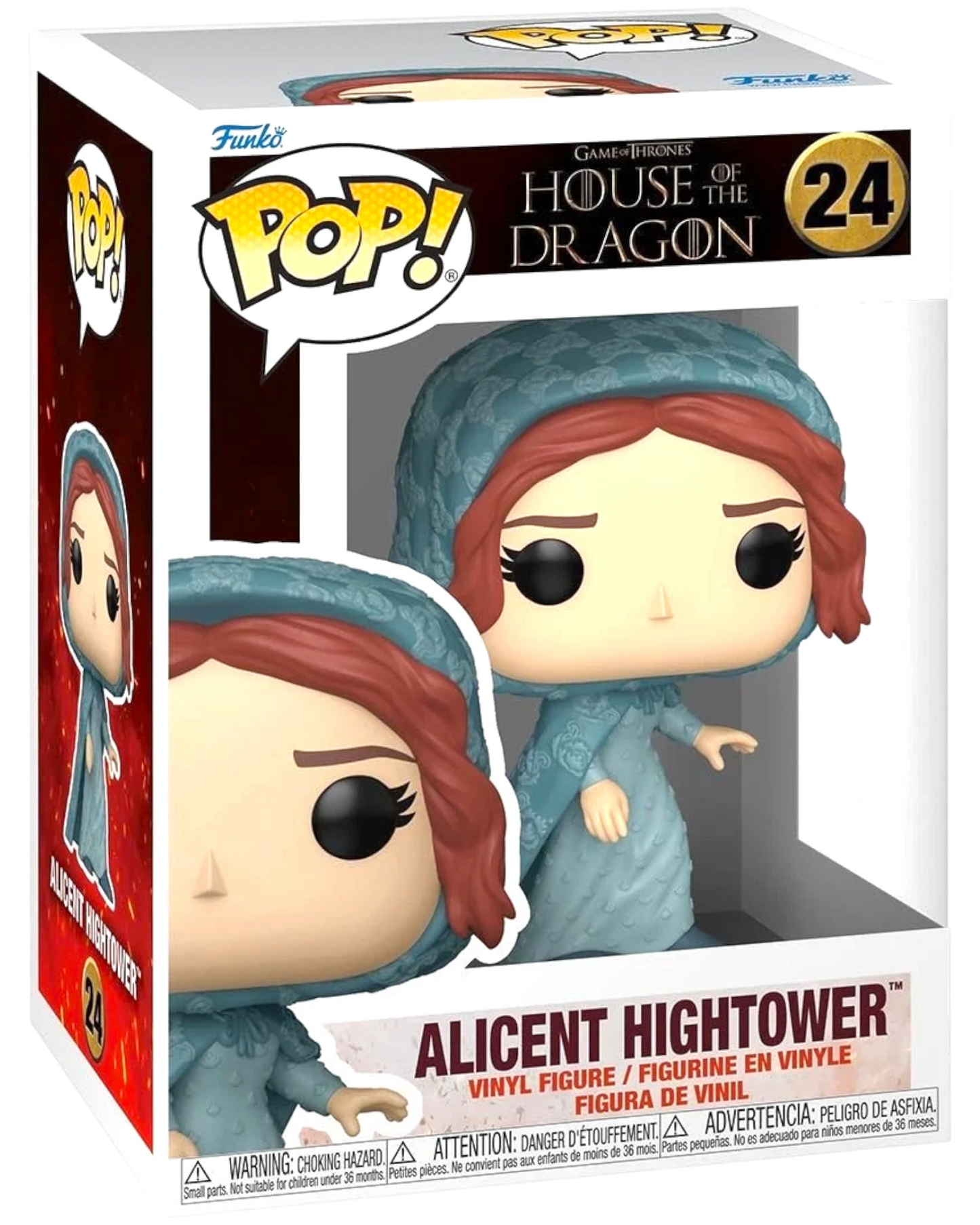More Than Diecast Funko Pop! House of the Dragon Alicent Hightower #24 vinyl figure in blue dress and head covering.