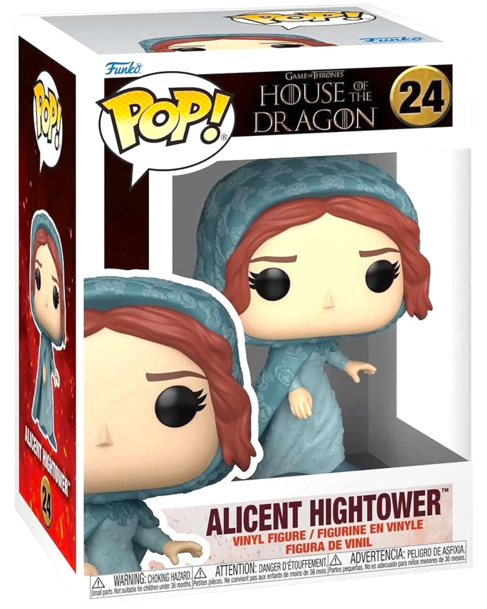More Than Diecast Funko Pop! House of the Dragon Alicent Hightower #24 vinyl figure in blue dress and head covering.